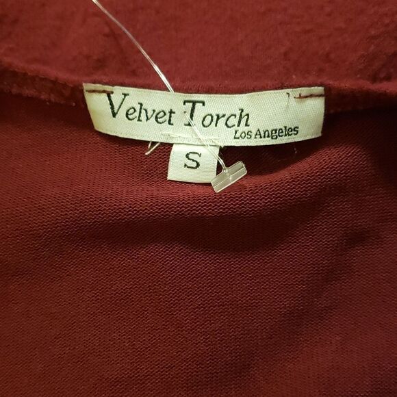 Velvet Torch Womens Dark Red V-Cut Bodycon Dress Size Small NWT - Picture 3 of 4